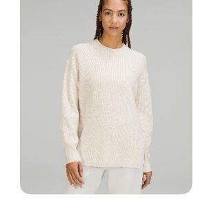Merino Wool-Blend Ribbed Crew Neck Sweater